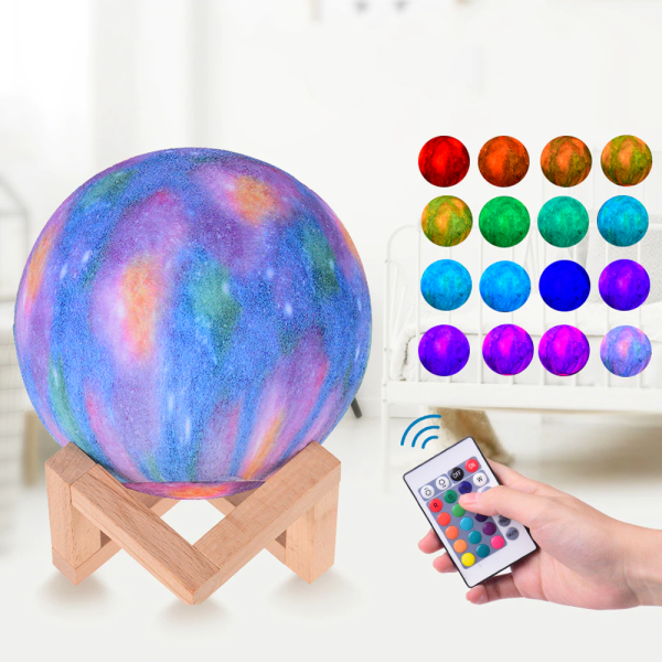Настільний сенсорний світильник – нічник Місяць Magic 3D RGB Moon Light з пультом