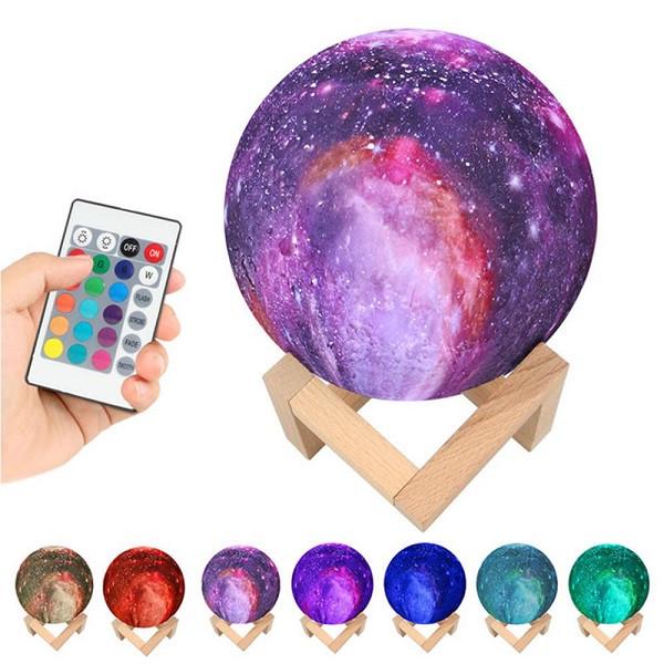 Настільний сенсорний світильник – нічник Місяць Magic 3D RGB Moon Light з пультом