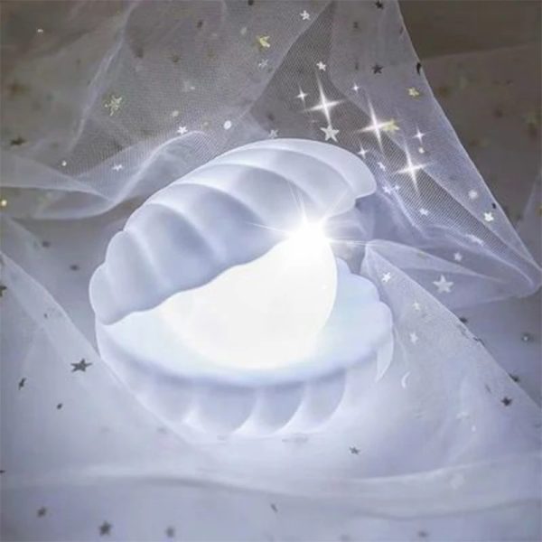 Нічник Мушля з перлиною Perl Light · LED світильник настільний бездротовий з USB зарядкою