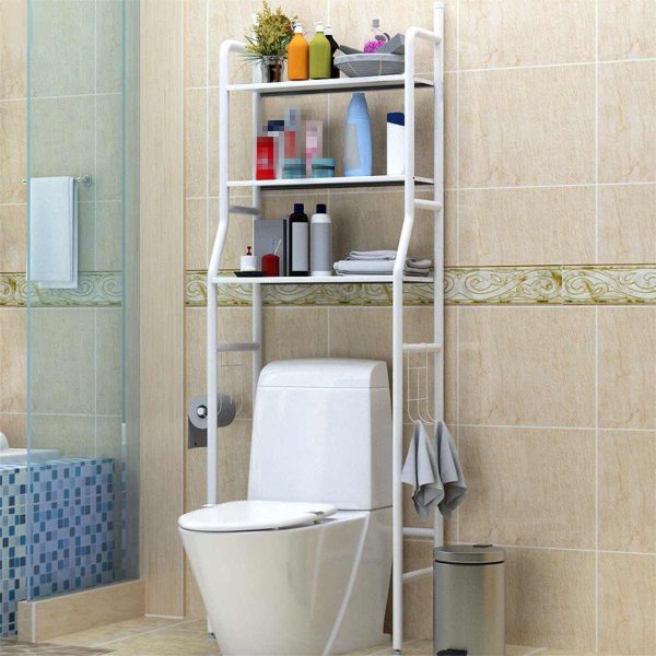 Підлогова полиця - стелаж над туалетом у ванну кімнату | Органайзер туалетна стійка для зберігання туалетного приладдя