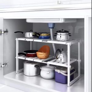 Розсувна полиця для кухні / ванної кімнати Kitchen Rack 588 · Регульована кухонна стійка – трансформер для зберігання