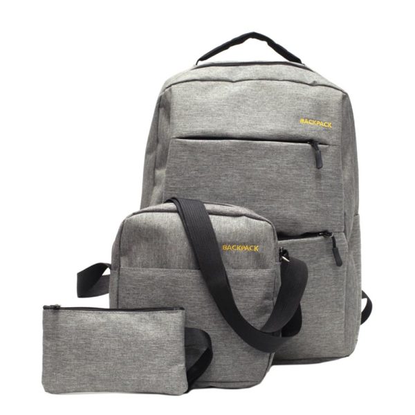 Рюкзак міський Backpack Комплект 3 в 1 місткий рюкзак для ноутбука з сумкою та гаманцем