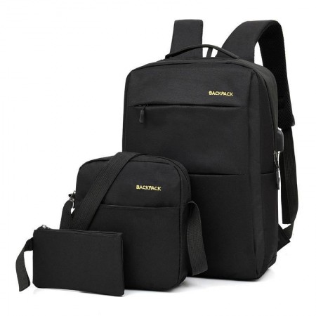 Рюкзак міський Backpack Комплект 3 в 1 місткий рюкзак для ноутбука з сумкою та гаманцем