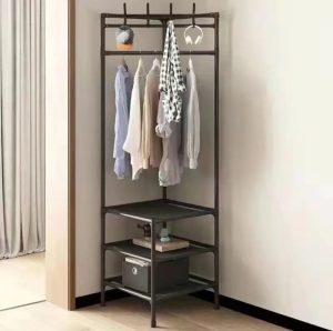 Кутова підлогова вішалка-стелаж Corner rack ∙ Стійка з поперечиною для вішалок до передпокою