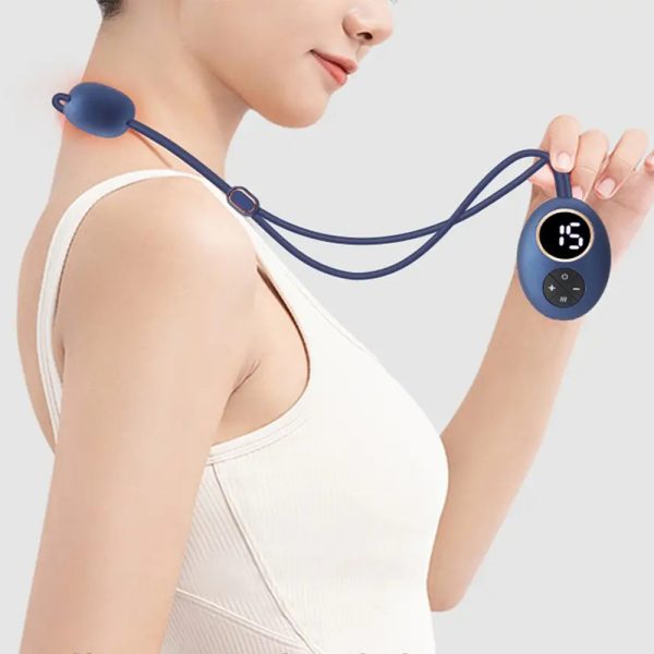 Універсальний масажер для імпульсного масажу шиї Neck Massager DZ-02 · Бездротовий електромасажер EMS з 5 режимами роботи та підігрівом