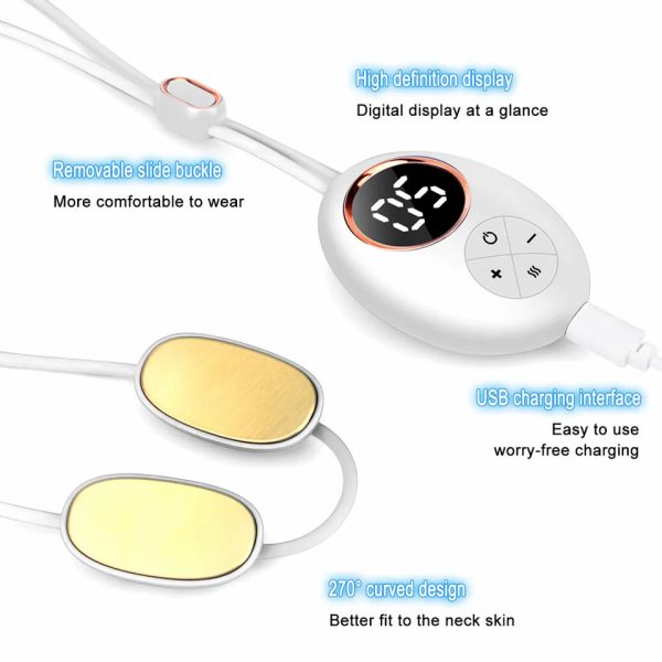 Універсальний масажер для імпульсного масажу шиї Neck Massager DZ-02 · Бездротовий електромасажер EMS з 5 режимами роботи та підігрівом