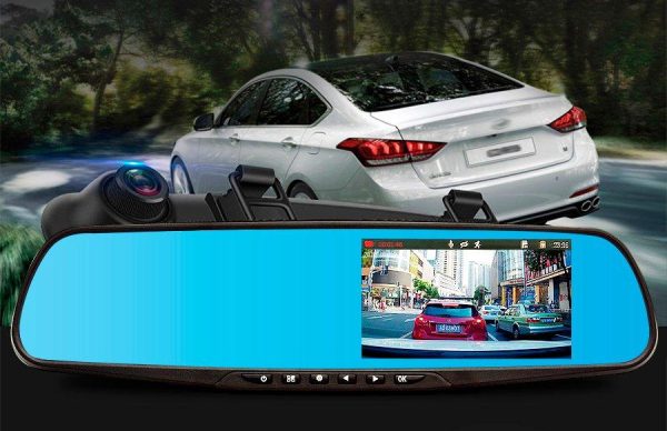 Відеореєстратор – дзеркало Blaсkbox DVR AK47 з камерою заднього виду ∙ Автомобільний реєстратор на 2 камери Full HD ∙ Режим фото 5 МП ∙ Датчик руху/удару ∙ Нічна зйомка ∙ Мікрофон