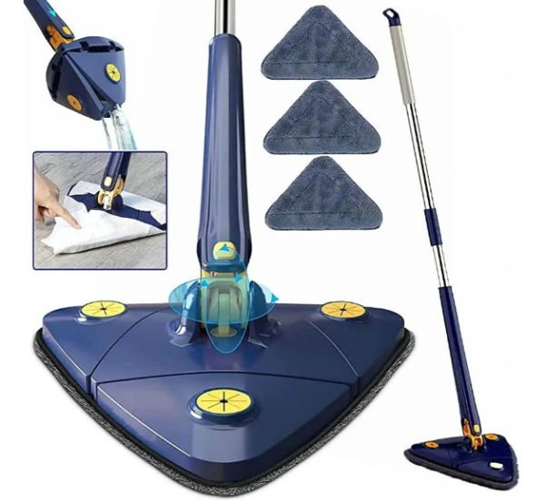 Інноваційна регульована швабра Triangle MOP ∙ Трикутна швабра з віджимом та поворотом на 360